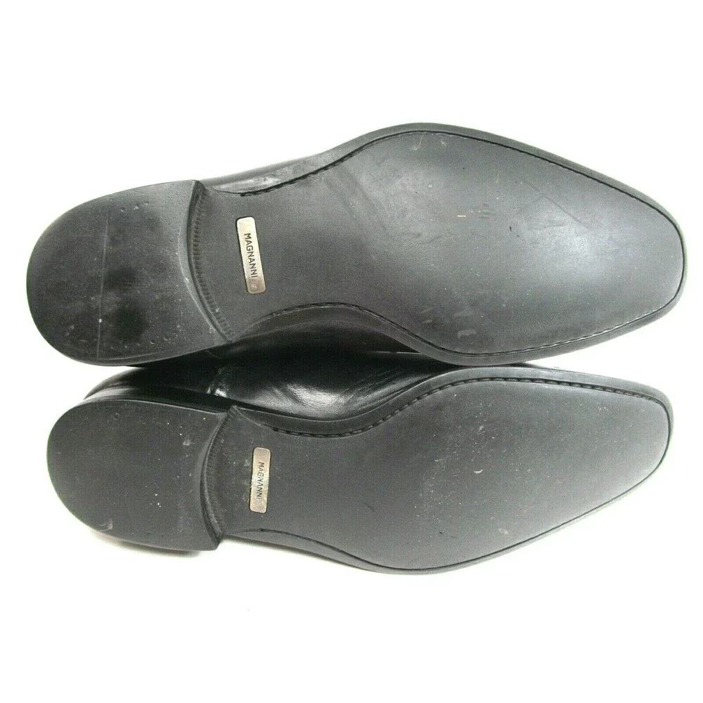 Magnanni Fredrico Mens Black Leather Captoe Oxfords Size US 10.5 D Made In Spain